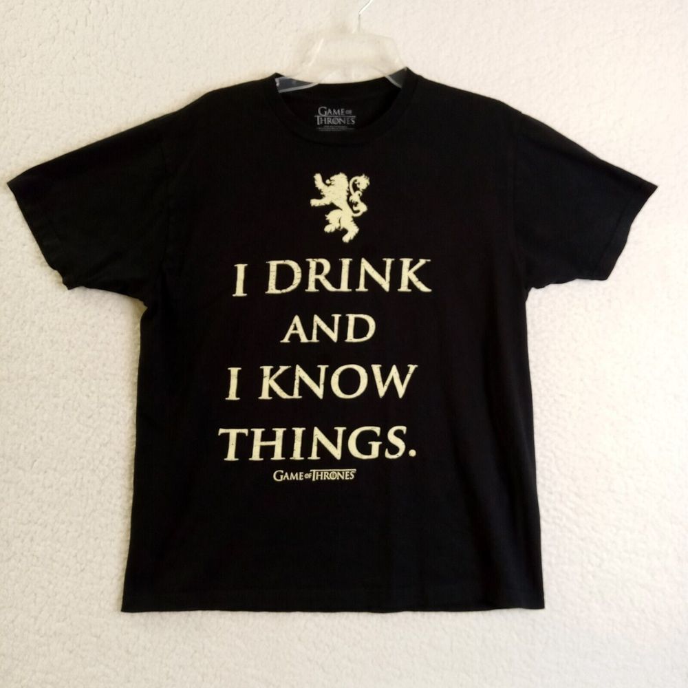 Game Of Thrones‎ Shirt Large Short Sleeve Cotton Black GoT
